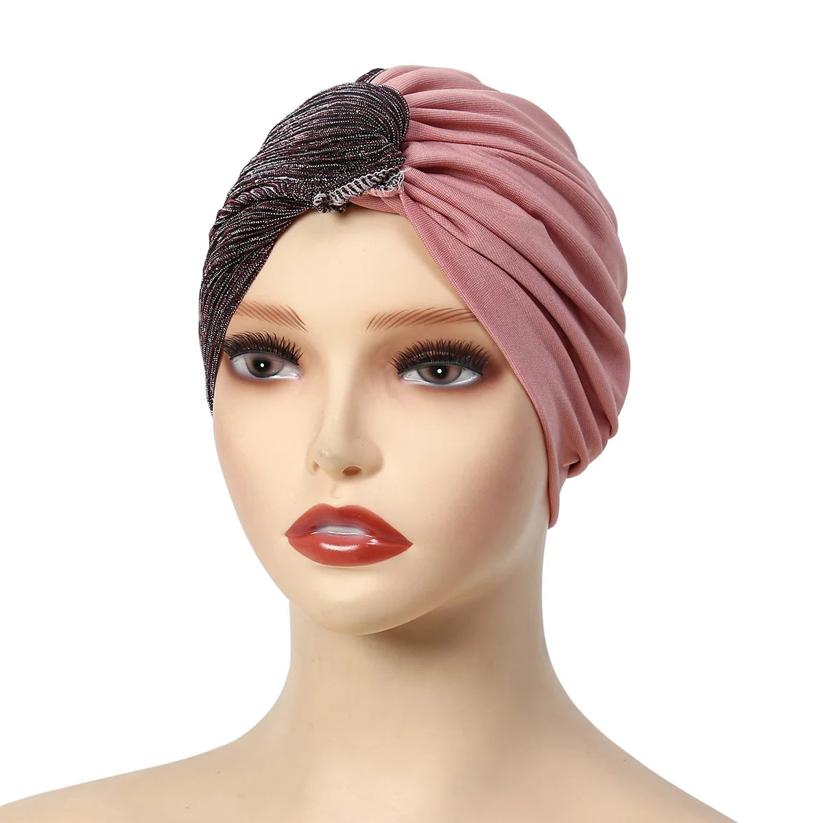 Solid Color Women Muslim Hijab Caps Wrap Head Indian Turban Bonnet Fashion Headdress Islamic Clothing Accessories - NamafadStore