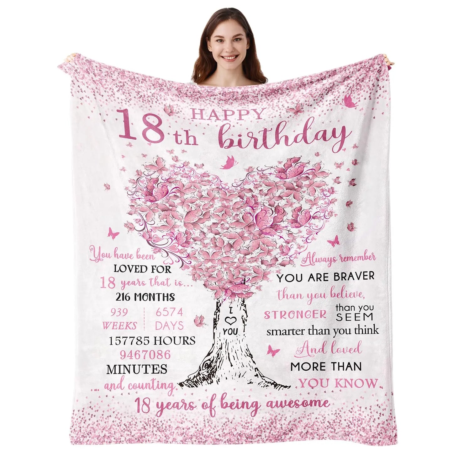 18th Birthday Gift Blanket for Girls – Daughter, Sister & Bestie