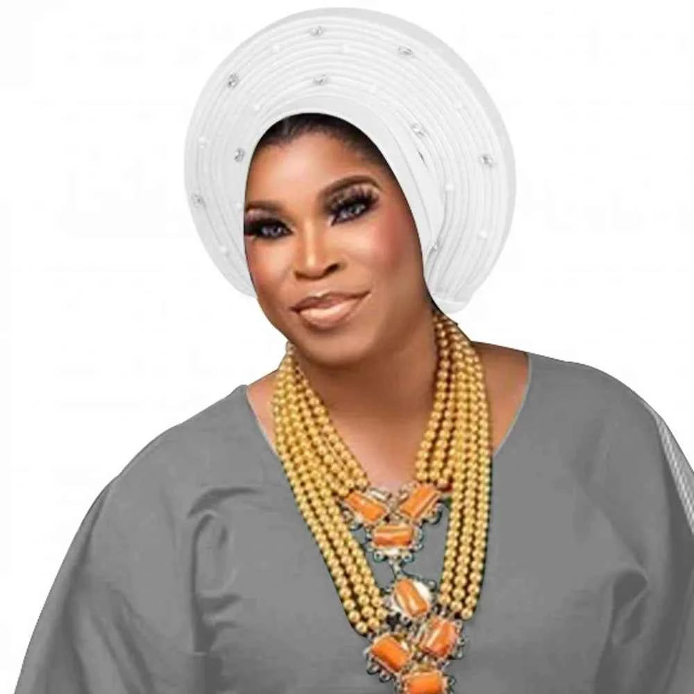Fashion African Muslim Turban Cap Women's Autogele Headtie Lady Head Wraps Nigeria Wedding Headgear Turbante Mujer 2025