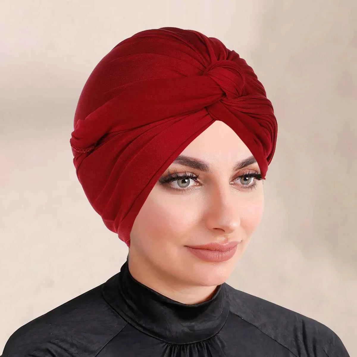 Ramadan Instant Turban Inner Hijabs Caps Hat Muslim Fashion Women's Headscarf Solid Color Women Hijab Bonnet Chemo Cap