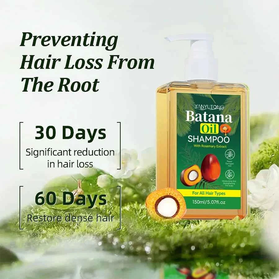 Organic Nourishing Batana Oil Shampoo & Conditioner Set for damaged hair, strengthens, prevents hair loss, and controls dandruff