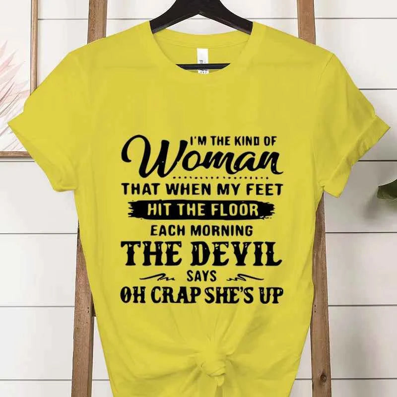 Women's Short-sleeved T-shirt, Casual and Stylish, Printed with The Phrase "I Am That Kind of Woman"graphic T Shirts Personality