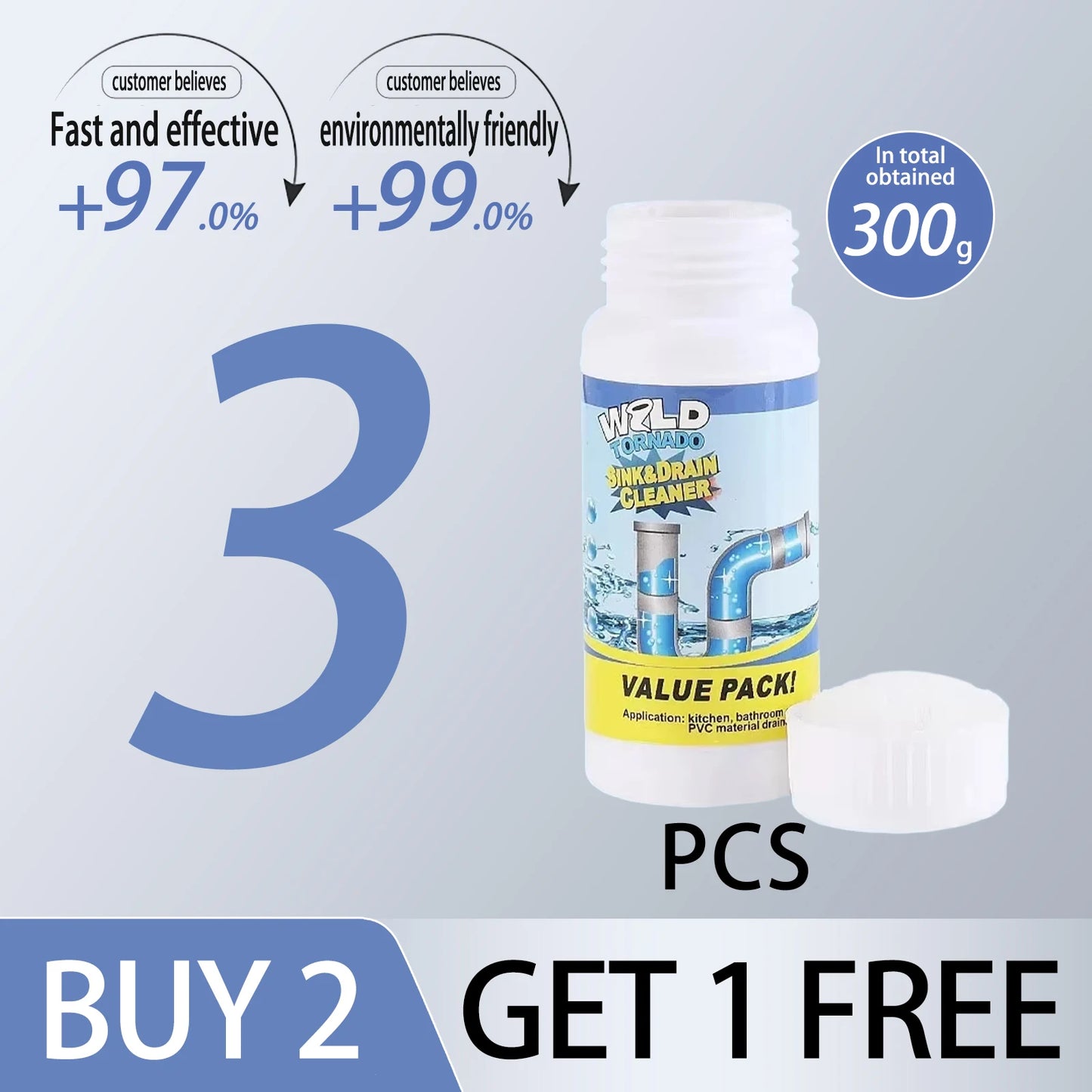 100g Powerful Sink Drain Cleaner High Efficiency  Clog Remover Kitchen Sewer Power Pipe Channel Powder Cleaning Tools