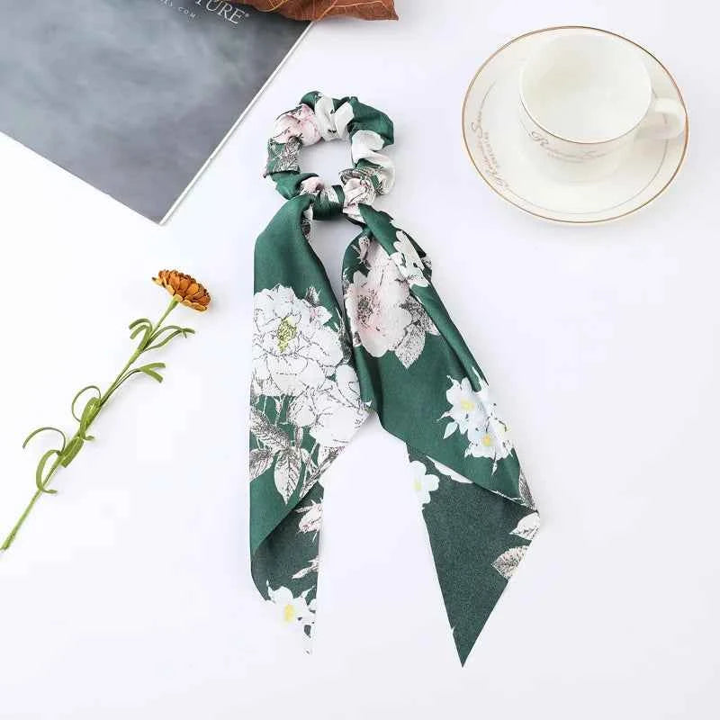 Fashion Dots Scrunchies Long Hair Rope Korean Hair Ties for Women Ponytail Scarf Sweet Elastic Hair Band Hair Accessories