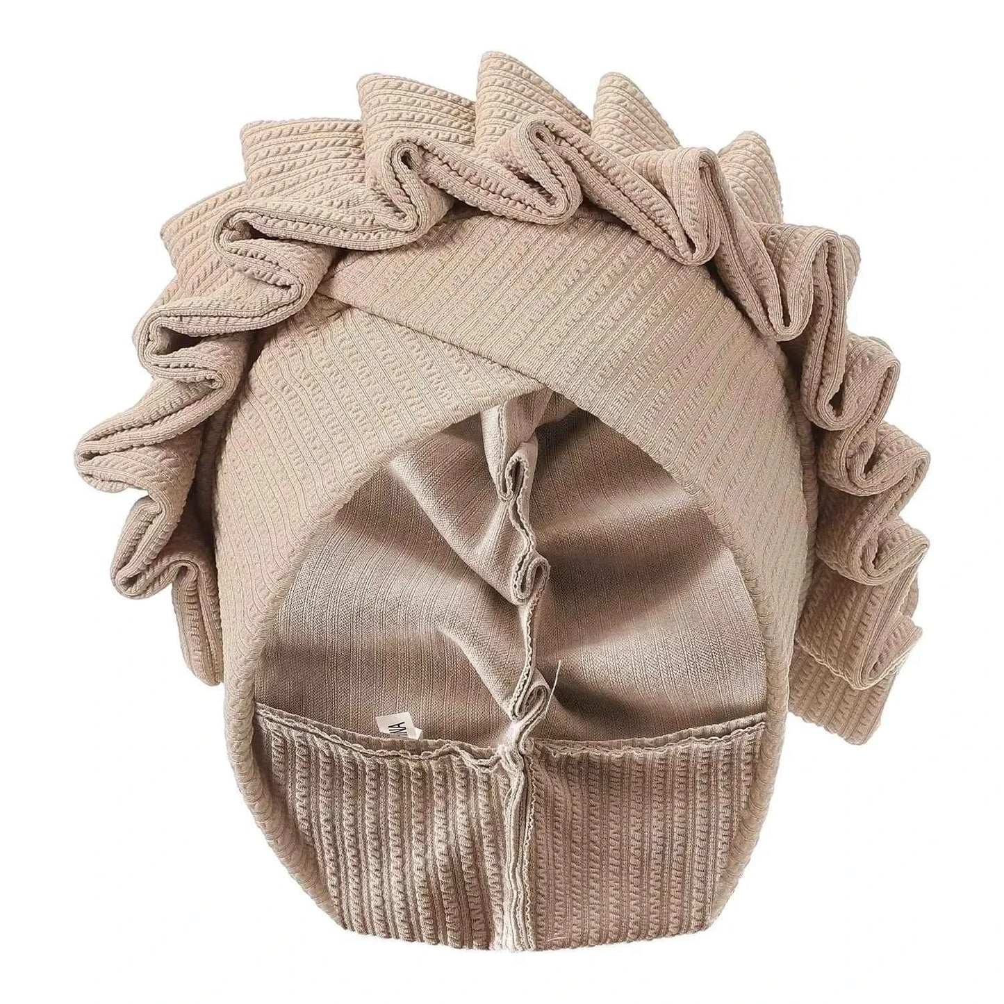 Indian Forehead Cross Turban Hat Women Chemo Cap Muslim Hijab Bonnet Ruffle Headscarf Beanies Bandanas Headband Turbante Mujer