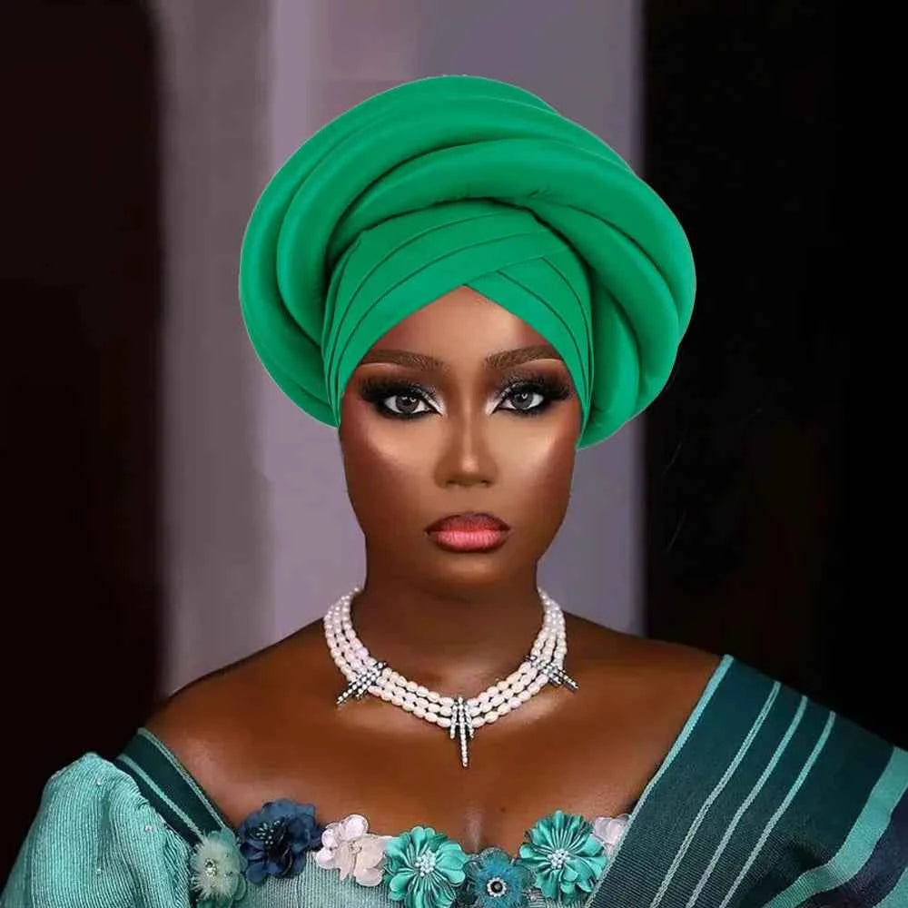 African Headtie Nigerian Auto Gele Turban Caps Female Head Wraps Already Made Wedding Geles Party Headwear Headpiece