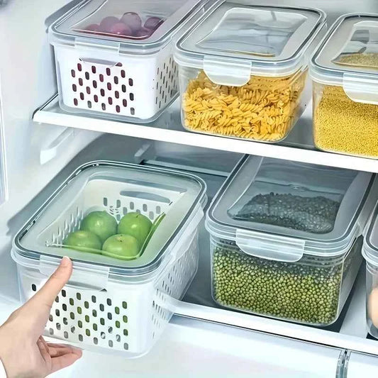 4pcs/Set Leak-Proof Food Storage Containers-Airtight, Stackable Meal Prep Boxes-Suitable for Fruits, Vegetables, Meat & Grains