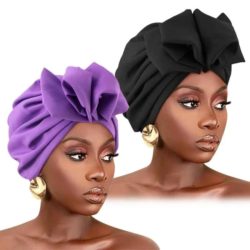 2psc New Muslim Women Turban Hat Hijab Bonnet Indian Cap Head Wrap Elastic Hair Bands Hat Beanie Ladies Girls Hair Accessories