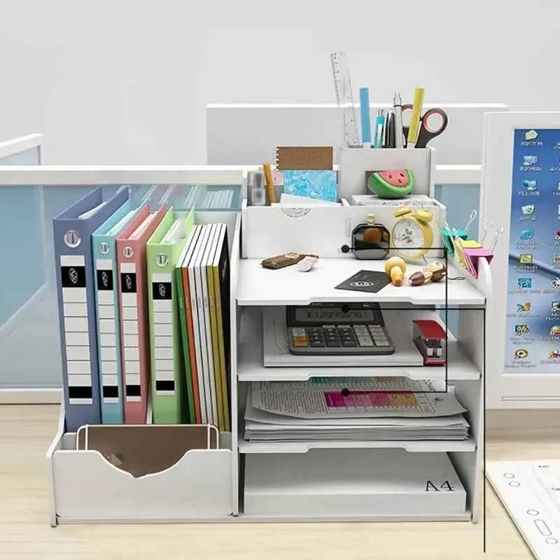 Magazine Holder Newspaper Rack Stationery Storage Box Desk Organizer for Document Letter File Tray Home Office School Supplies