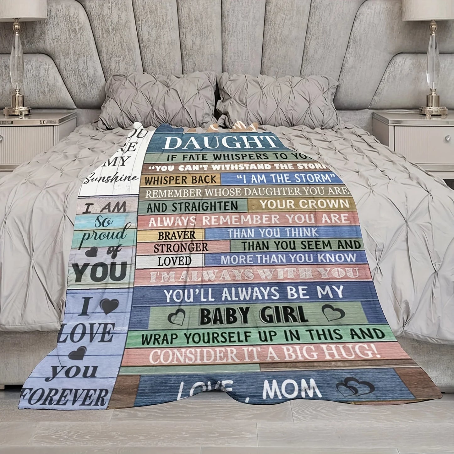 Daughter Gift Blanket – Cute Printed Soft Throw for Birthday, Sofa & Bed