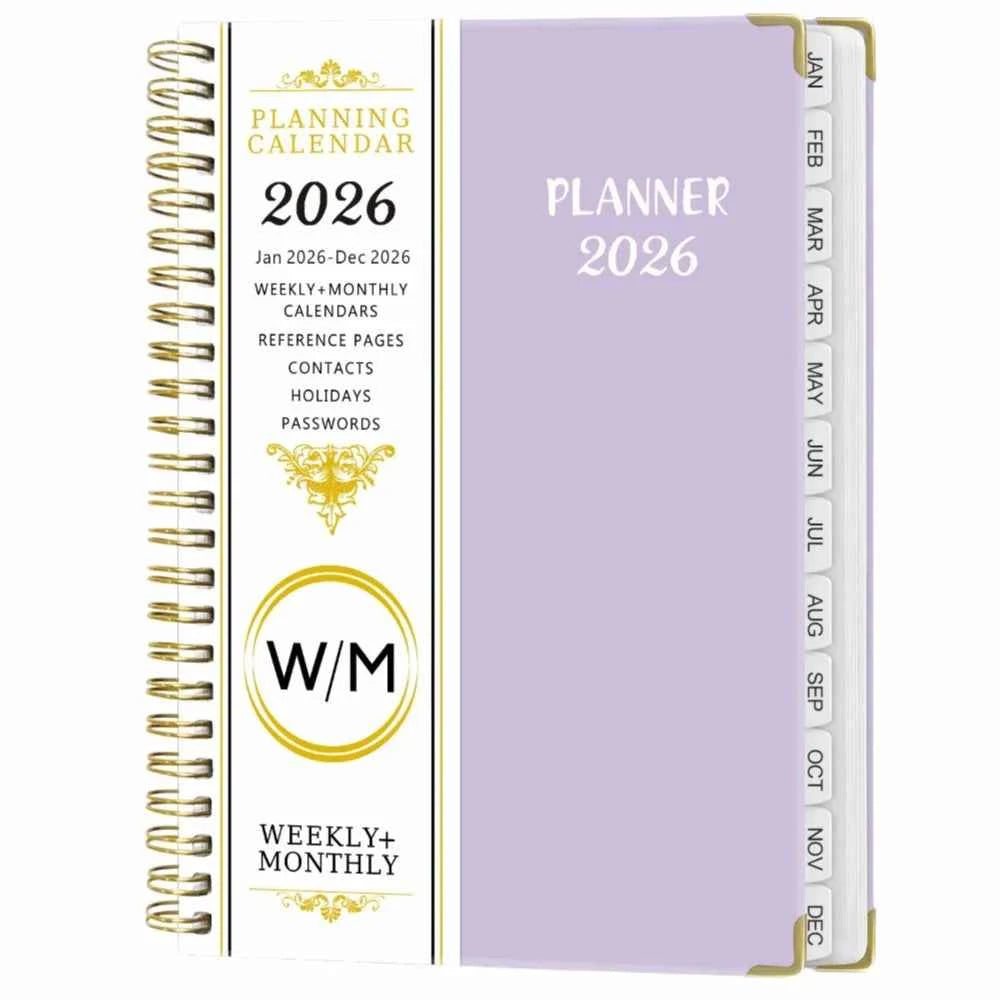 Yearly Schedule 2026 Planner Notebook Spiral Binding 365 Days Diary Office Work Planner 71 Sheet/142 Pages Plan Schedule