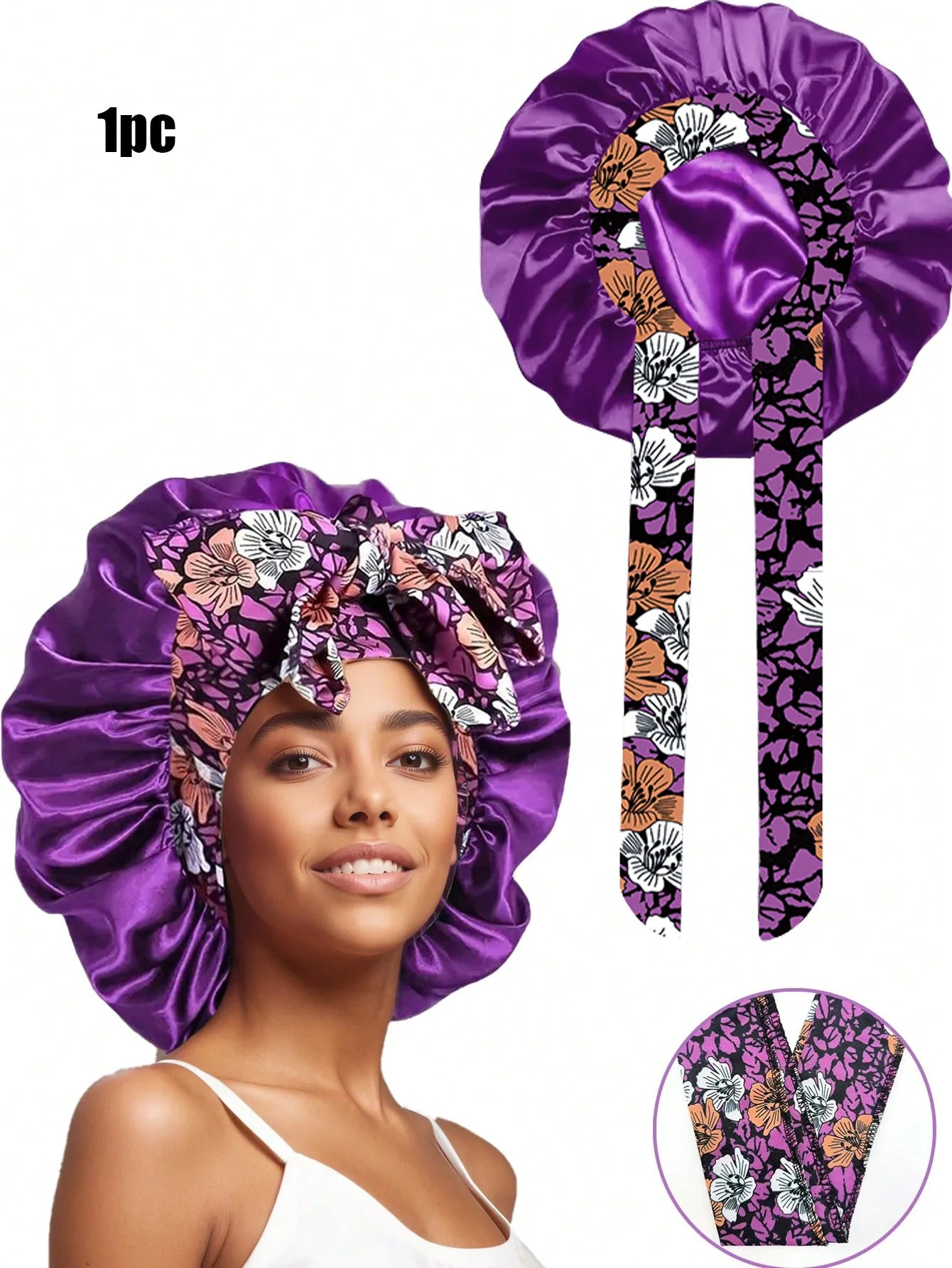 Popular New Summer New Large Streamer Shower Cap Hat Women's Daily Commuting Nightcap Adult Hat Sun Protection Cap