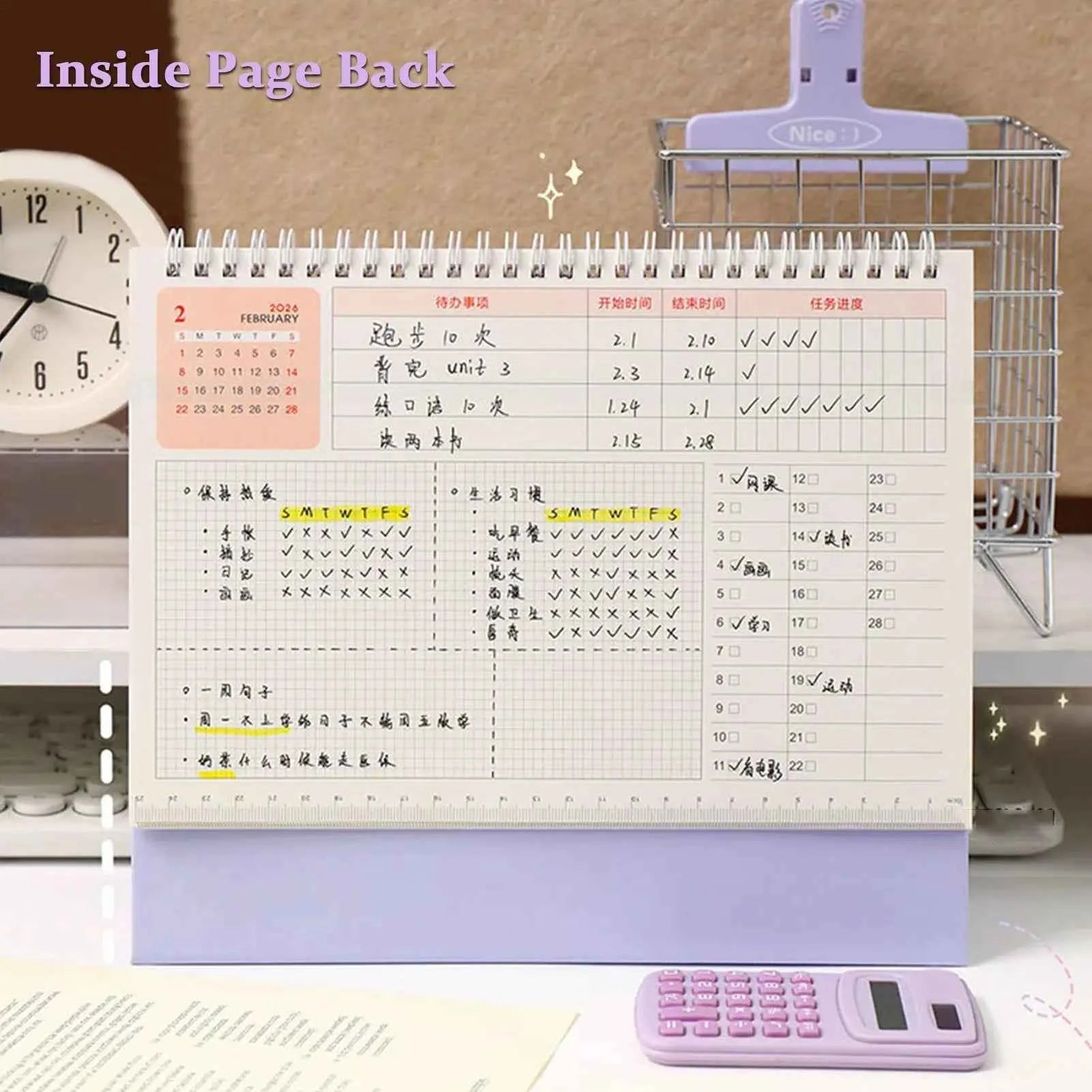 Desktop Calendars 2026 Planner Schedule Calendar Table Daily Notepad Pocket Planner Decorative Month Work Calendar Planner