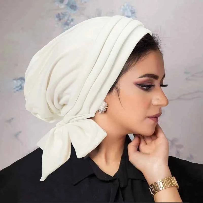 Muslim Women Stretch Turban Hijab Underscarf Cancer Chemo Caps Hat Head Scarves
