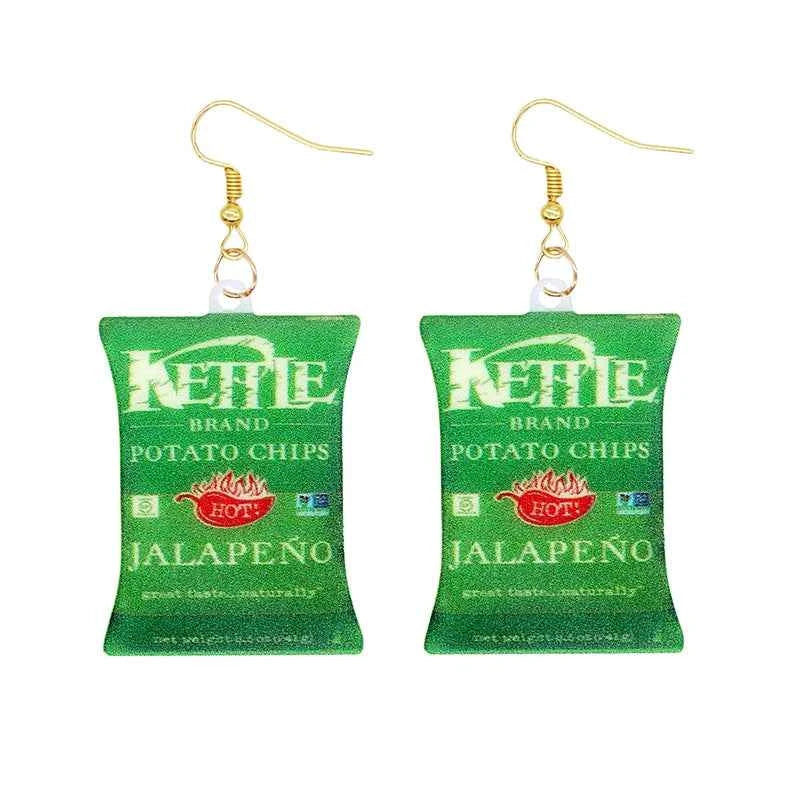 Earrings for Women Earrings Acrylic Cute Snacks Potato Chips Girls Foods Funny
