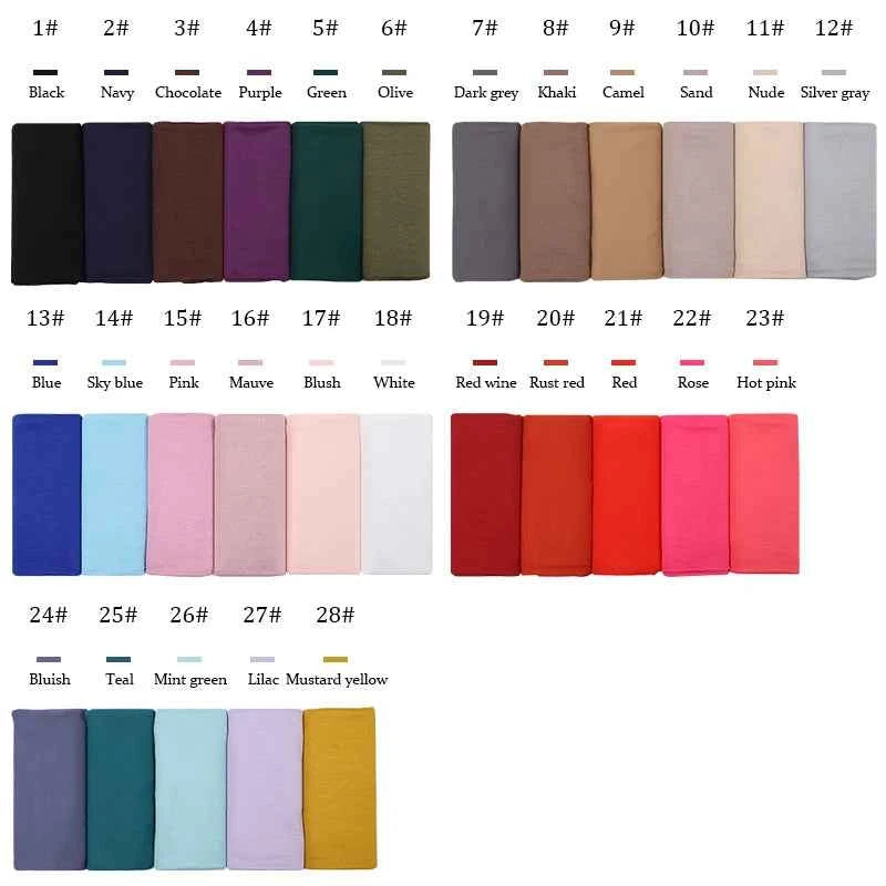 Modal Cotton Jersey Hijab Scarf Long Muslim Shawl Plain Soft Turban Tie Head Wraps For Women Africa Headband 170x60cm