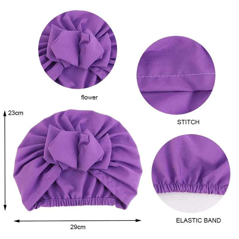 2psc New Muslim Women Turban Hat Hijab Bonnet Indian Cap Head Wrap Elastic Hair Bands Hat Beanie Ladies Girls Hair Accessories