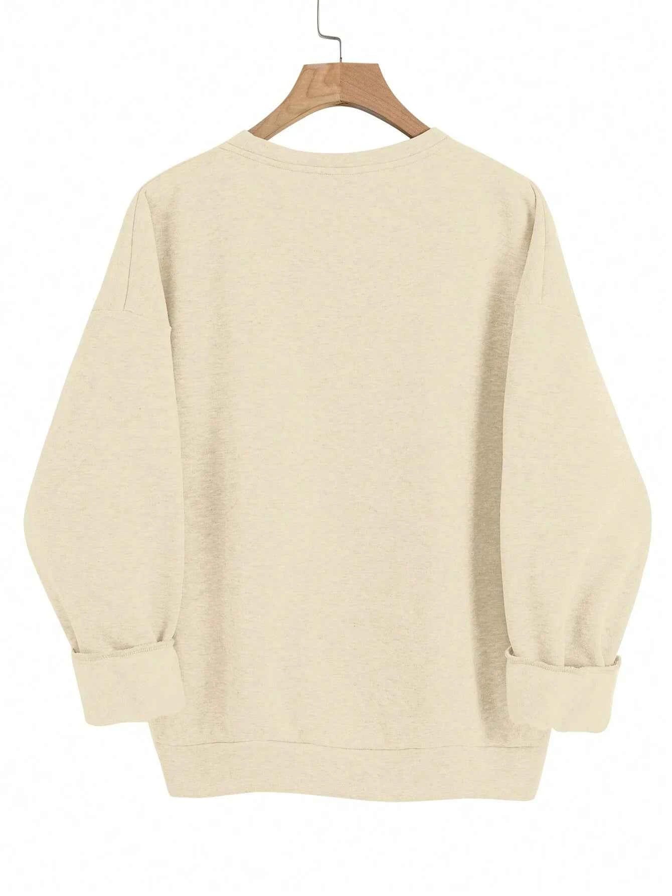 Nope Not Today Letter Printing Tracksuit Women Retro Versatile Tops Fashion Casual Sweatshirt Autumn Round Neck Warm Sportswears