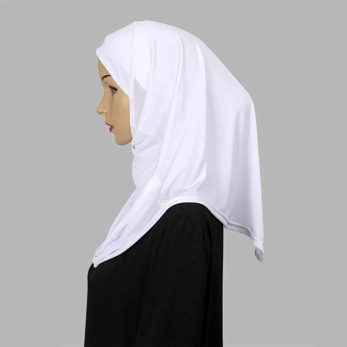 New Ready To Go wear Instant Hijab for Women Solid Color Hemp Headscarf Neck Cover Sports Hijabs Pinless Islam Shawls and Wraps