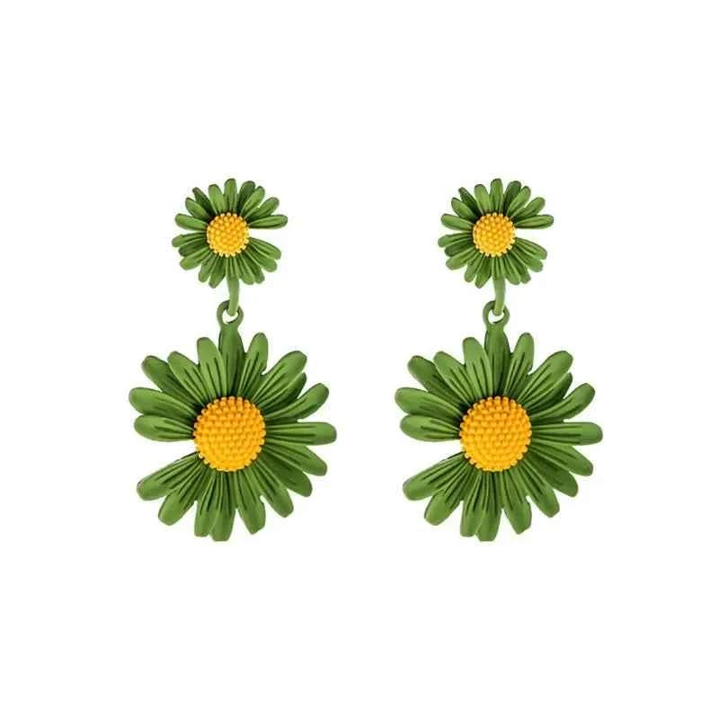 Charm Colorful Resin Daisy Drop Dangle Earrings for Women Classic  Brincos Yellow Flower Stud Earring Summer Jewelry Accessories
