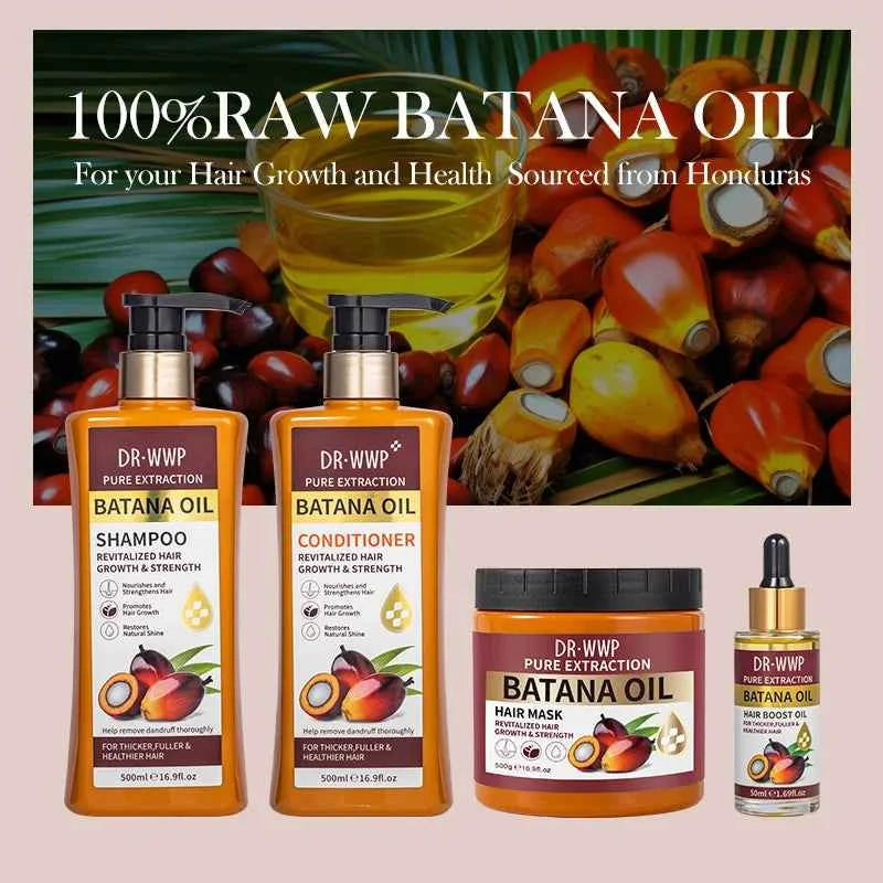 500ml Batana Oil Shampoo and Conditioner Set for Hydrating Care, Softening Hair, and Improving Dryness and Frizz