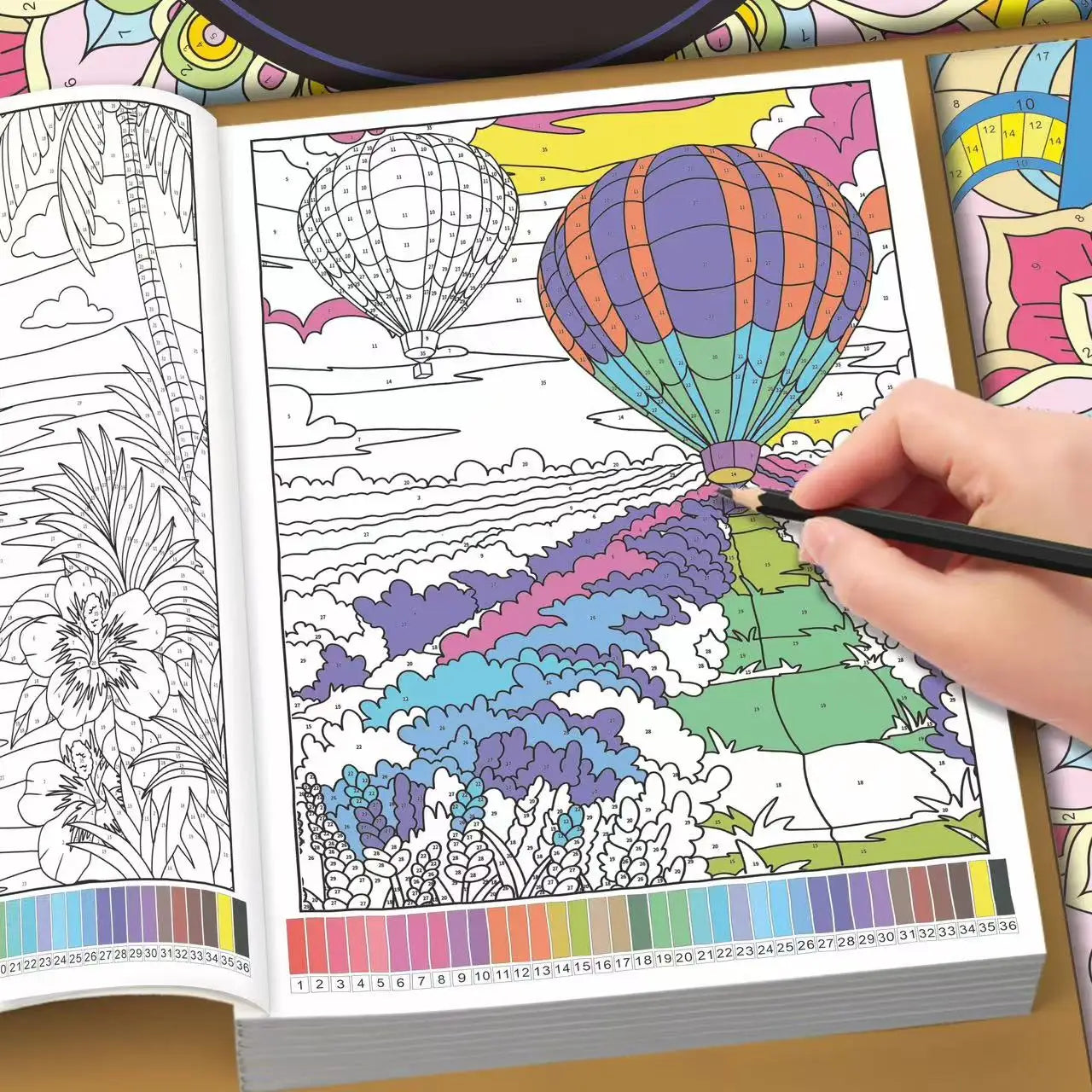 32-Page Color by Number Book for Adults – Floral, Nature & Animal Coloring