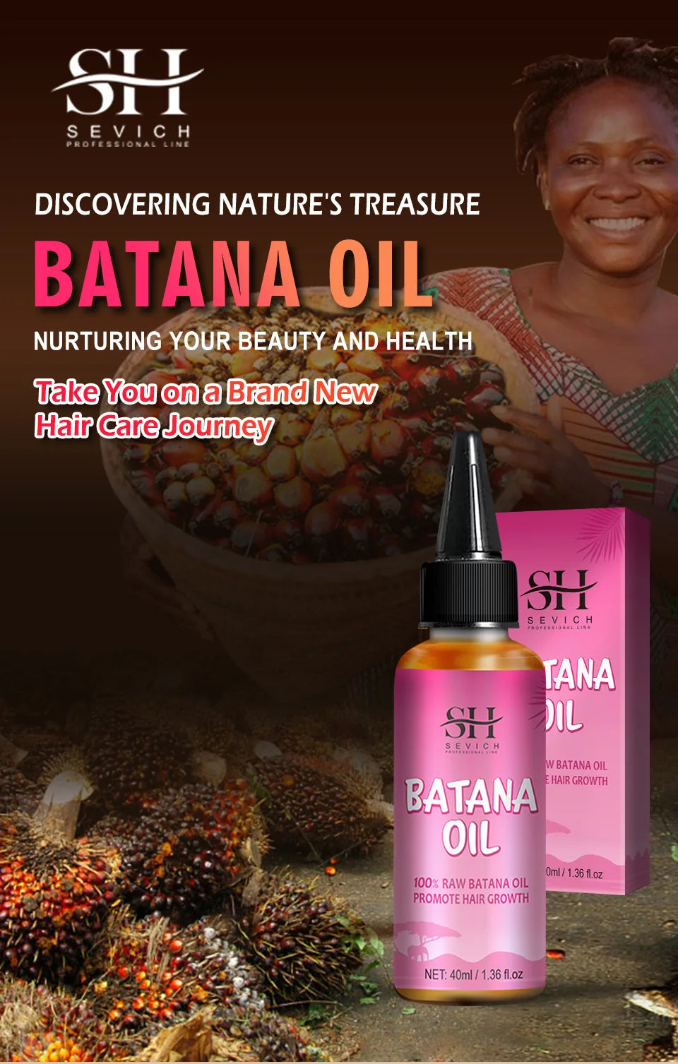 Natural 100% Pure Batana Oil For Hair Growth Batana Oil Butter Hair Mask From Honduras Hair Loss Treatment For Black Men & Women - NamafadStore