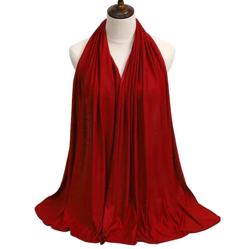 New Jersey Womens Muslim Ramadan Fashion Modal Cotton Jersey Hijab Womens High Quality Solid Color Soft Hijab Long African Scarf
