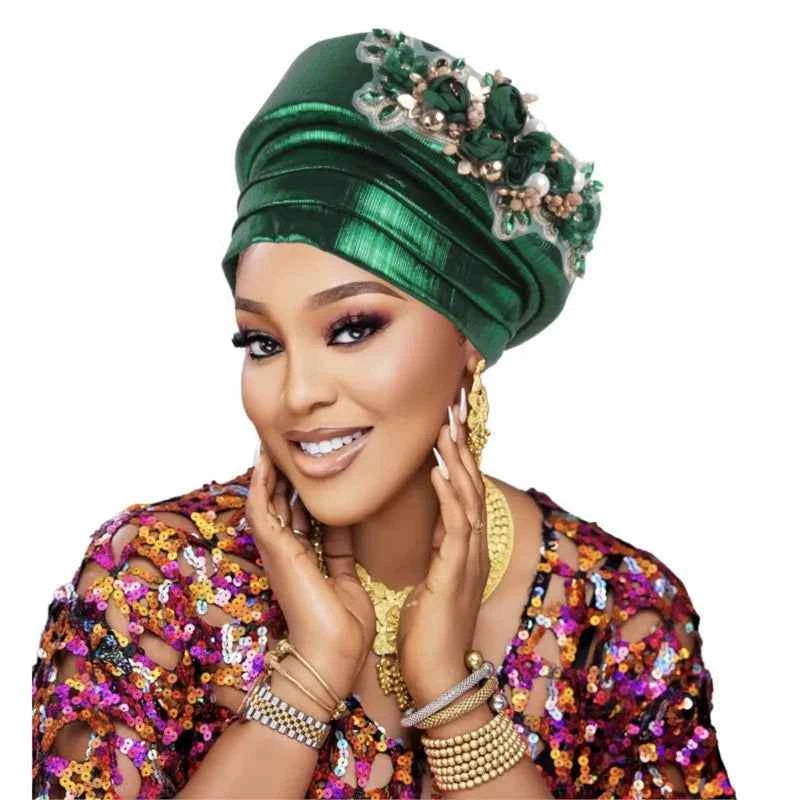 Exaggerated Big Braid Turban Cap for Women African Lady Head Wraps Nigeria Autogele Headtie Wedding Party Headgear Turbante
