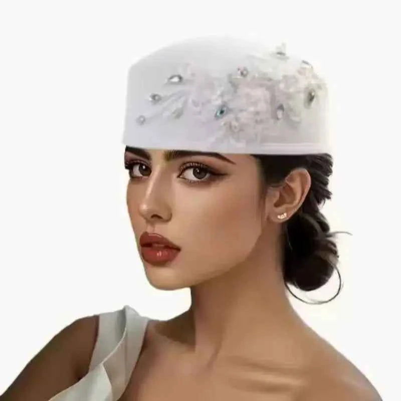 Fashion Summer Autumn African Turban Hat for Women Church with Flower Soft Caps for Party Casual Head Wrap African Headtie