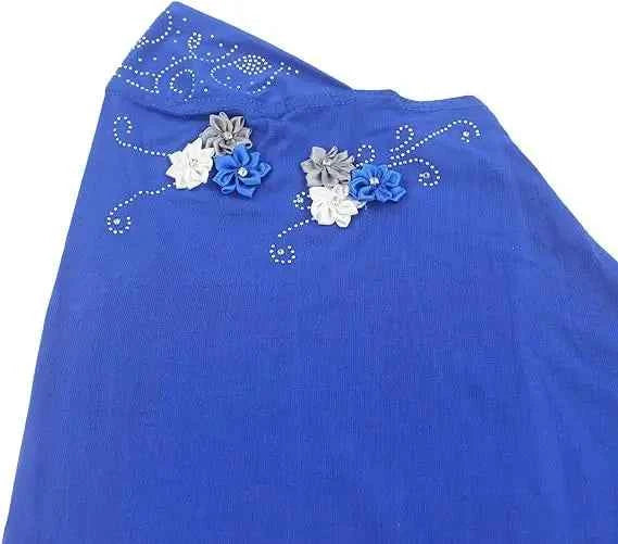 Kids Hijab for Girls Muslim Instant Hijabs Ready To Wear Islamic Shawls Turban with Flowers Scarfs Jersey Head Wrap (2-7 Y)