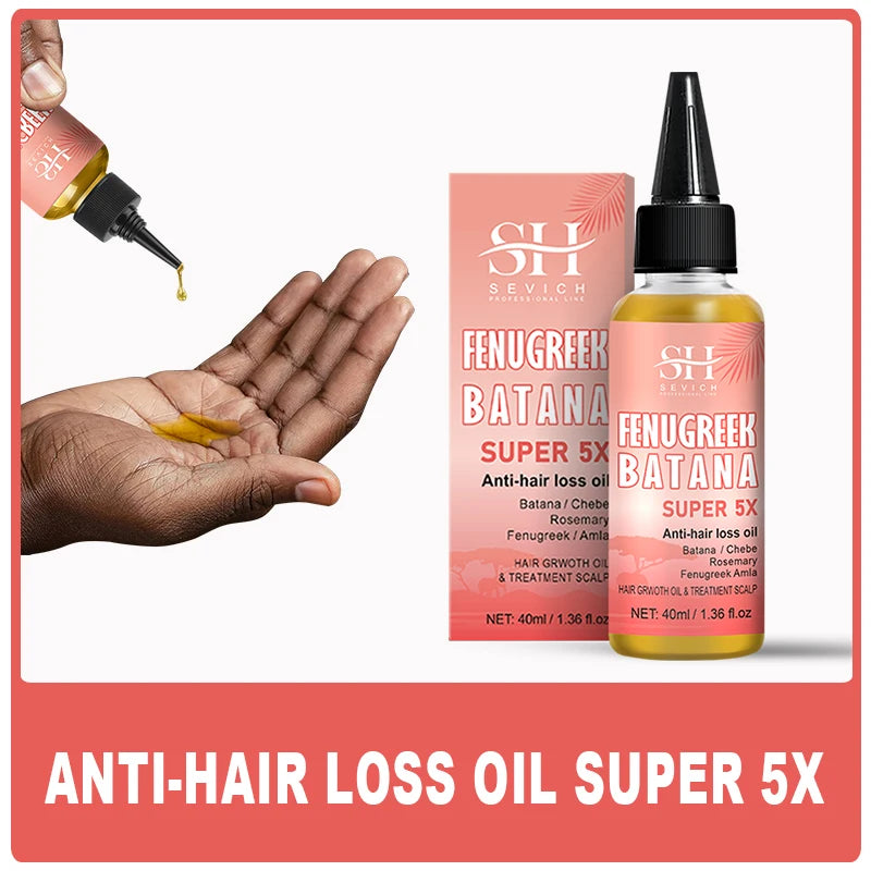 Hot Super 5x Hair Growth Oil Chebe Batana Butter Hair Mask Fenugreek Seeds Fast Anti-Hair Loss Oil Rosemary Hair Regrowth Oils - NamafadStore