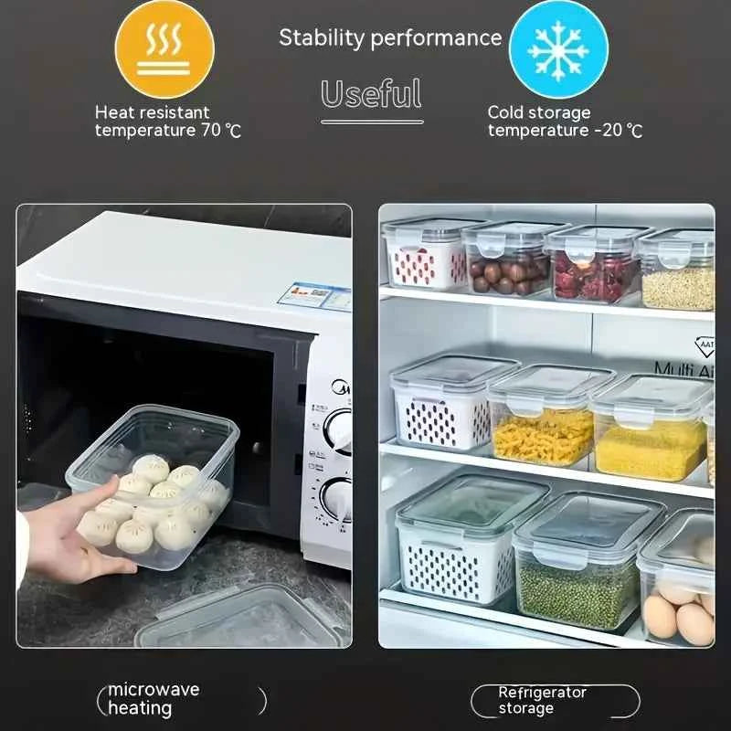 4pcs/Set Leak-Proof Food Storage Containers-Airtight, Stackable Meal Prep Boxes-Suitable for Fruits, Vegetables, Meat & Grains