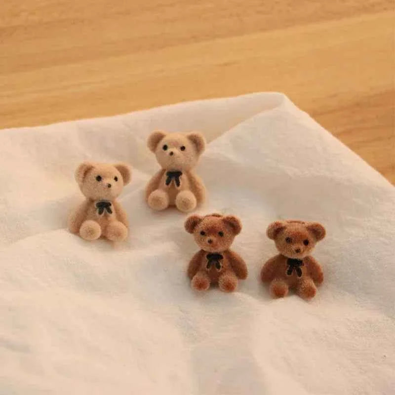 New Design Cute Flocking Plush Rabbit Stud Earrings for Women Korean Fashion Brown Animal Bear Earring Jewelry Party Girls Gift