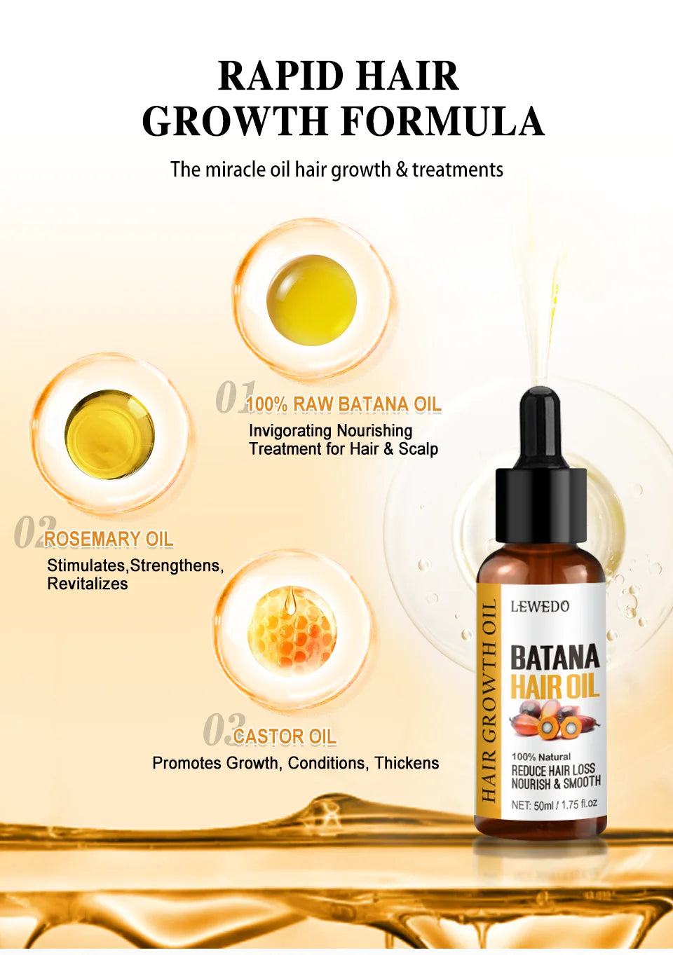 Fast Hair Growth Oil Africa Crazy Traction Alopecia batana Hair Mask Anti Hair Break Hair Strengthener Hair Loss Treatment Spray - NamafadStore