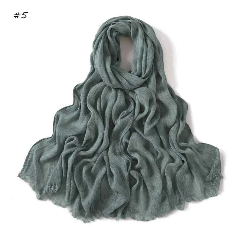 Plain Turbans Tie Dyed Rayon Hijab Scarf Thin Ramadan Ombre Wrap Elastic Shawls High Quality Foulards Muslim Head Snood 180*70Cm