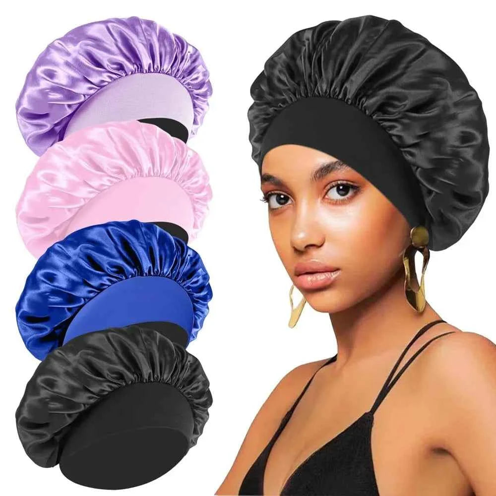1PCS Satin Bonnet Hair Bonnet for Sleeping,Silk Bonnets for Black Women with Elastic Soft Band for Hair Care
