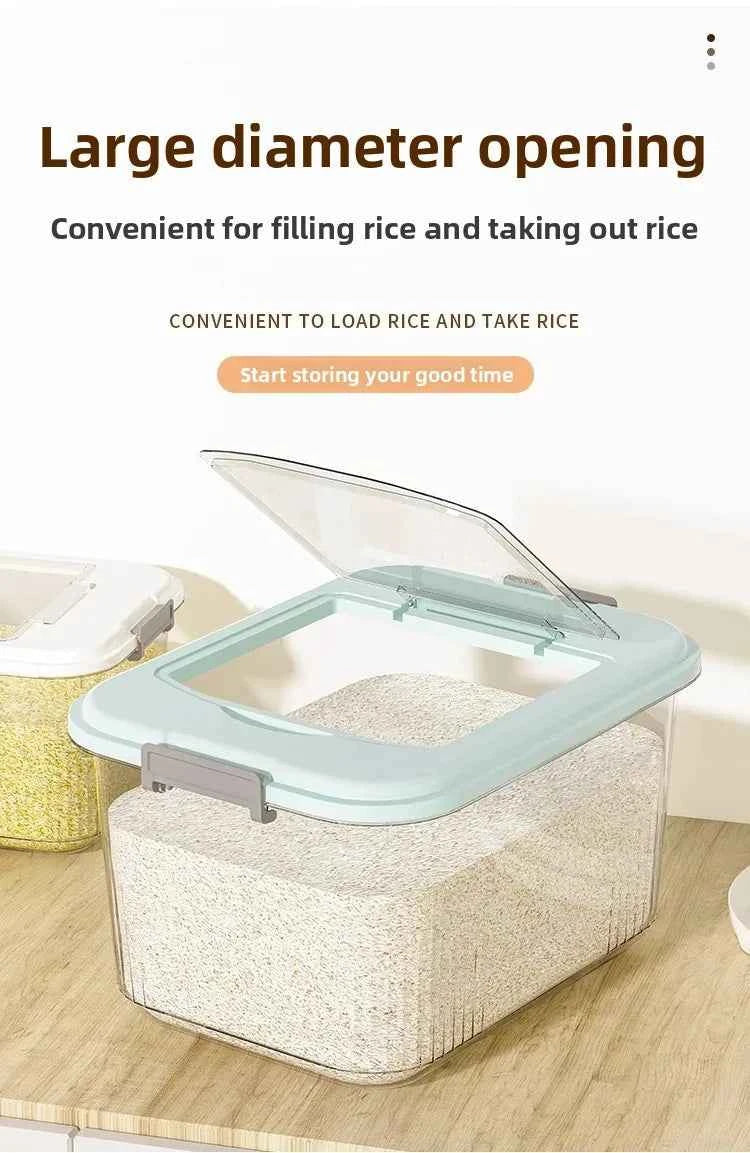 Kitchen Storage Box Rice Barrel Sealed Moisture Proof Bug Resistant Flour Tank Grain Storage Container Home Organization Bin