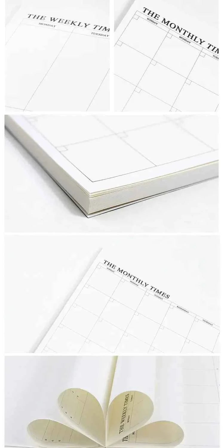 Weekly Planner Monthly Undated Agenda Notebook Schedules Study Planner Korean Stationery Office School Supplies