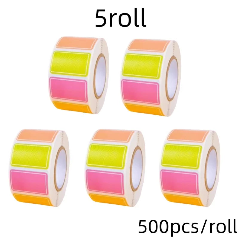 500 Color Coding Labels Stickers – Adhesive Rectangle Labels for Office & School