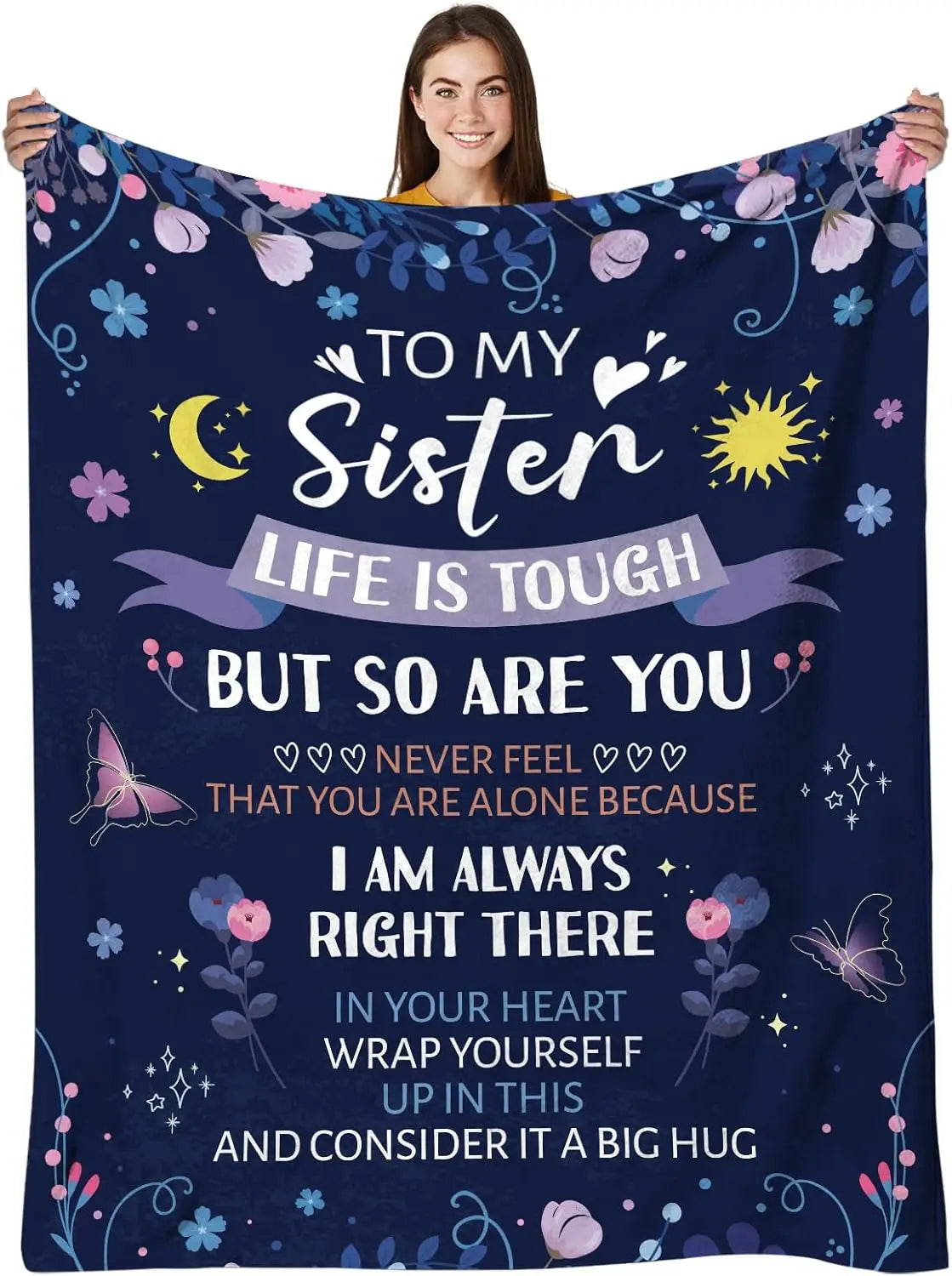 Sunflower Sister Gift Blanket – Birthday, Graduation & Mother’s Day