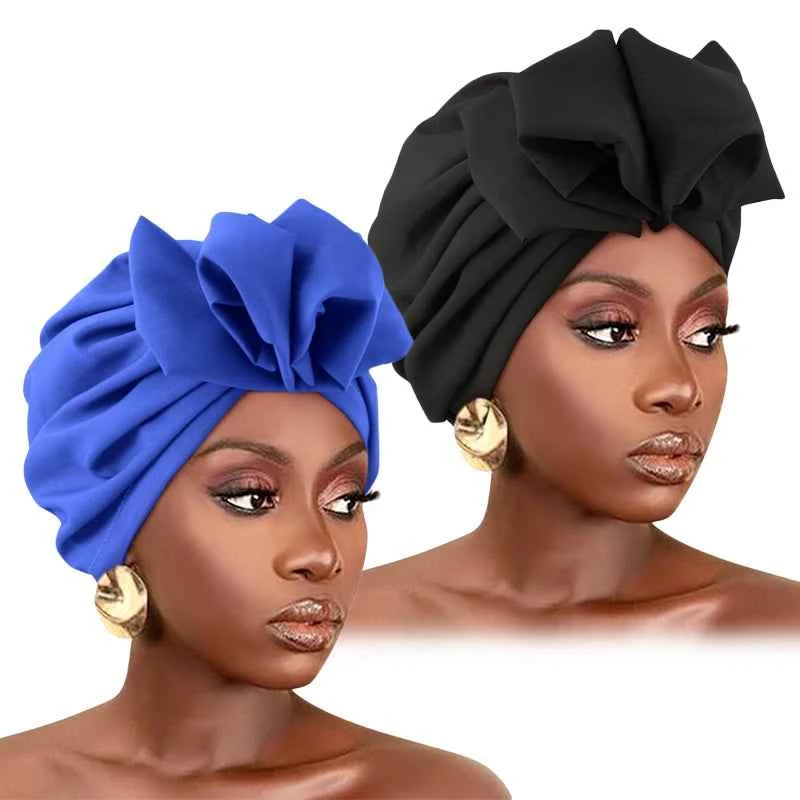 2psc New Muslim Women Turban Hat Hijab Bonnet Indian Cap Head Wrap Elastic Hair Bands Hat Beanie Ladies Girls Hair Accessories