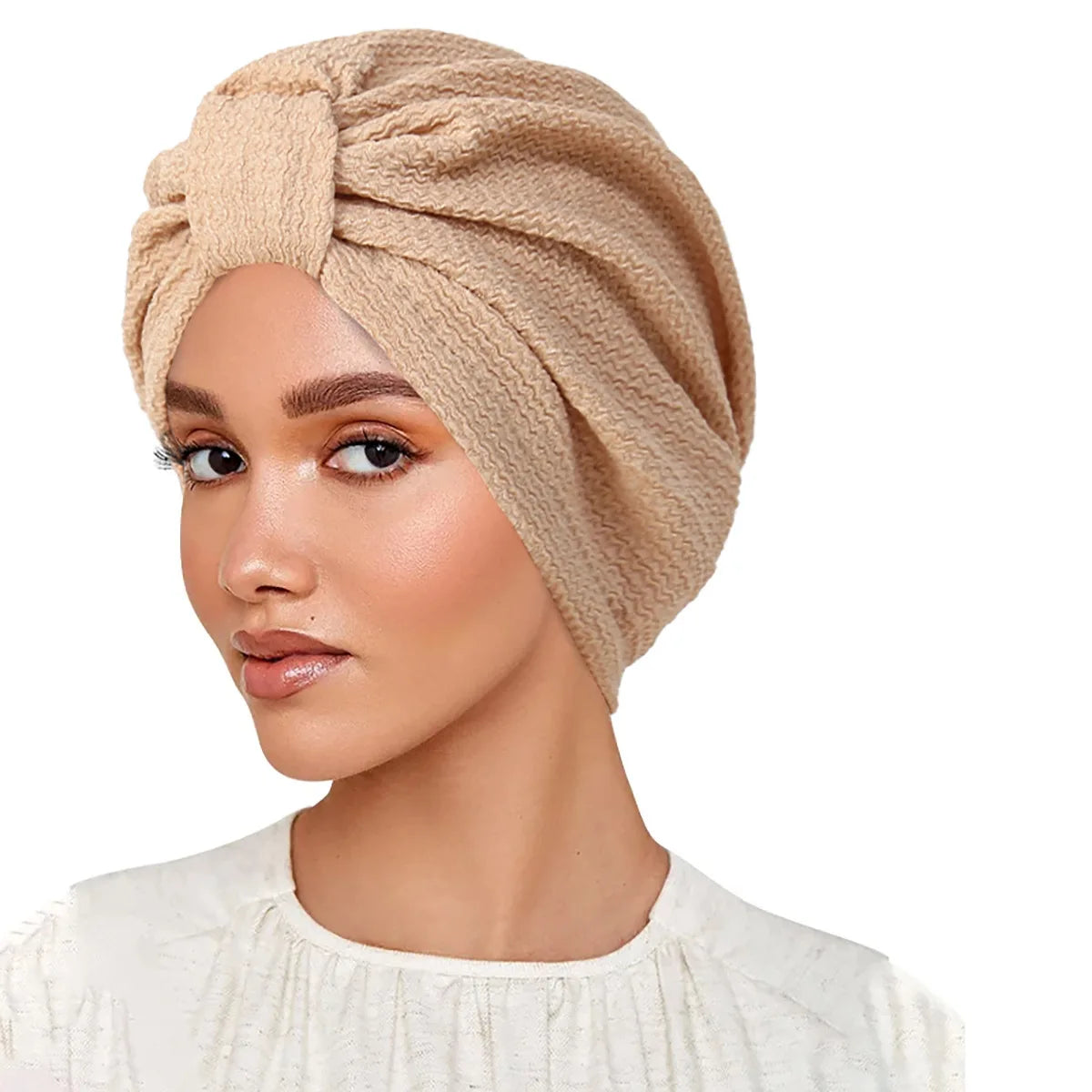 Solid Color Women Muslim Hijab Caps Wrap Head Indian Turban Bonnet Fashion Headdress Islamic Clothing Accessories - NamafadStore