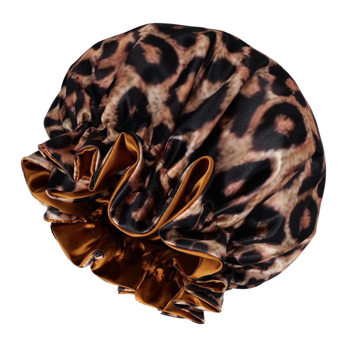 Unisex 1-Piece Leopard Print Ruffle Sleep Cap Soft Comfortable Material for Daily Sleep Christmas Gift for Men And Women