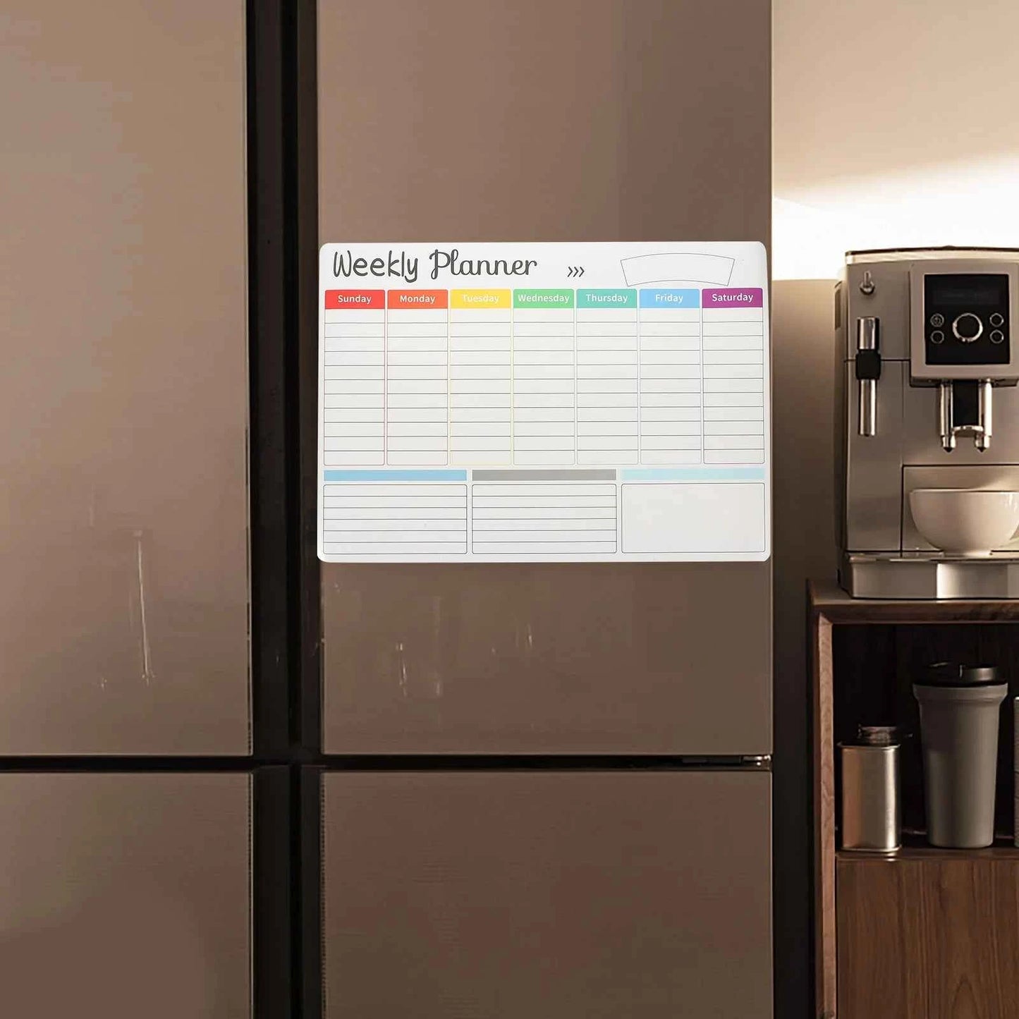 A3 Weekly Whiteboard Calendar Monthly Planner Desk Schedule Fridge Dry Erase Message Board Office Supplies Magnetic