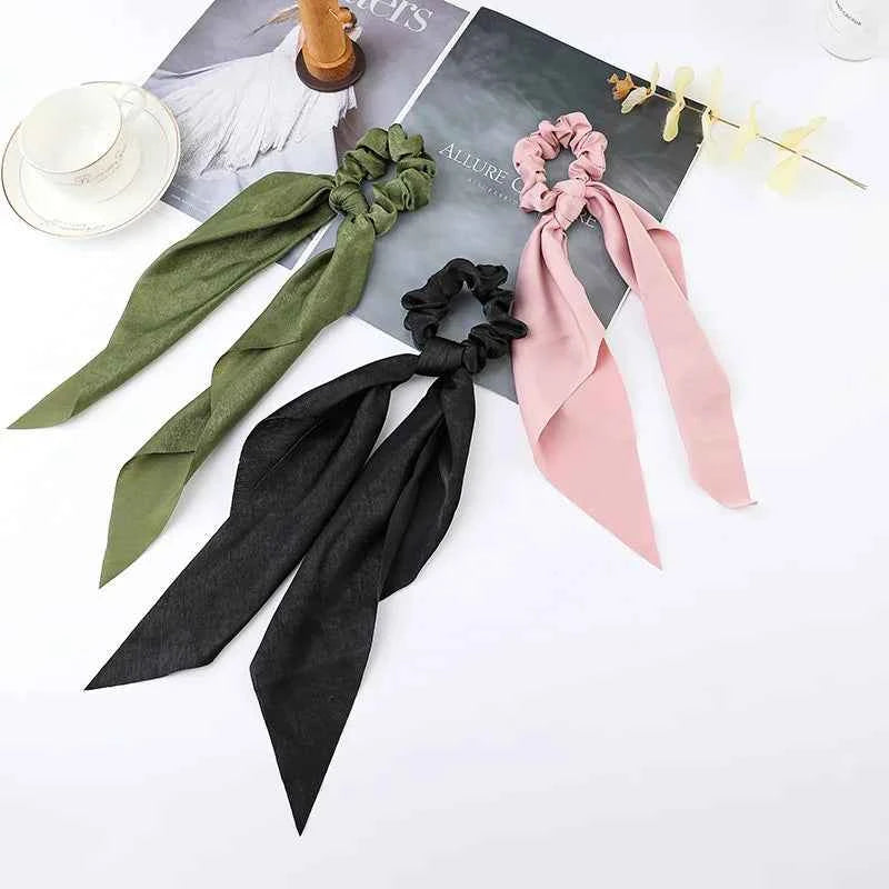 Fashion Dots Scrunchies Long Hair Rope Korean Hair Ties for Women Ponytail Scarf Sweet Elastic Hair Band Hair Accessories