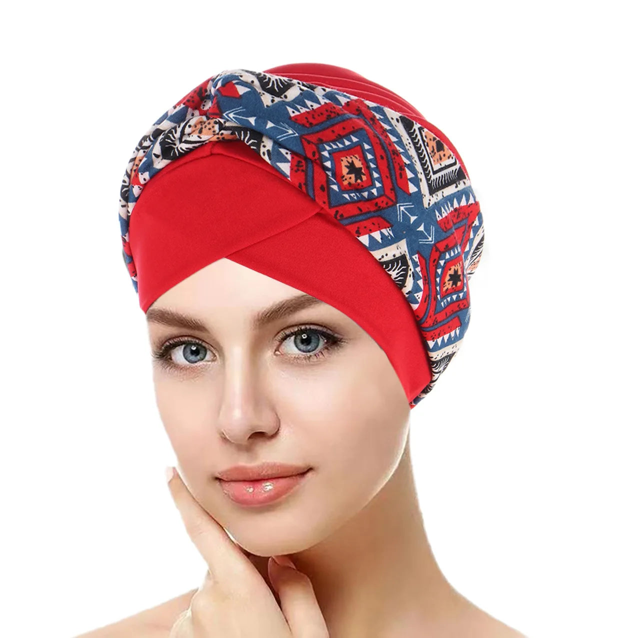 Trendy Print Women Muslim Hijab Caps Wrap Head Indian Turban Bonnet Fashion Headdress Islamic Clothing Accessories - NamafadStore