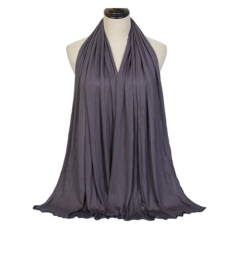 Modal Cotton Jersey Hijab Scarf Long Muslim Shawl Plain Soft Turban Tie Head Wraps For Women Africa Headband 170x60cm