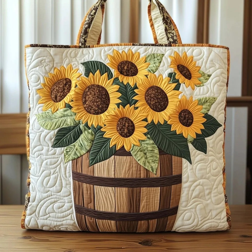 Vintage Women Quilted Tote Bag Lightweight Cotton Travel Handbag 2D Printed Patterns Large Capacity Canvas Shoulder Bag