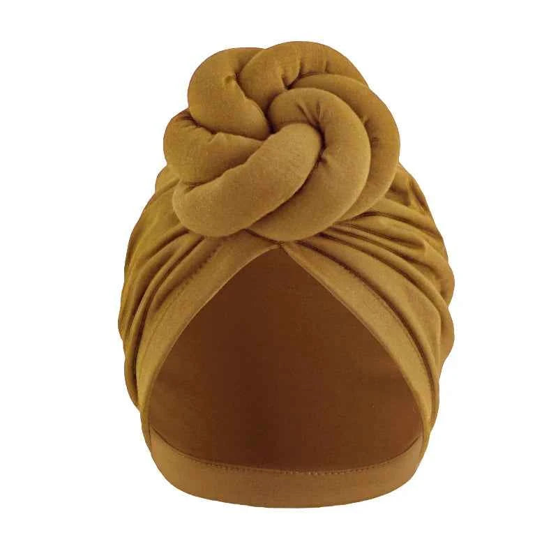 Women’s Fashion Turban – Knotted Cotton Chemo Cap, Large Flower Headscarf Beanie